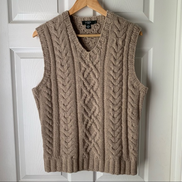 J. Crew Sweaters - J. Crew Fisherman Cable Knit Lambs Wool Sweater Vest Size Small
